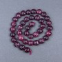 Turmaline Rubellite Beads, Natural Stone, Faceted Coin, 10x7 mm, on Thread, 37 cm Length