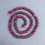 Turmaline Rubyelit Natural Stone Bead, Faceted Round 6 mm ± on Thread, Length 38 cm+