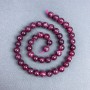 Turmaline Rubellite Beads natural stone smooth ball, diameter 8 mm± on thread, length 38cm+