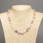 Assorted Natural Stone Necklace, faceted beads, diameter 11x9 mm, length 48 cm +/-