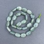 Jadeite Beads Myanmar Natural Stone Oval, 14x10.5 mm±, on a thread, length 39cm+