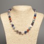 Necklace of Natural Stone Assorted Smooth Beads, diameter 10 mm ±, length 49 cm +
