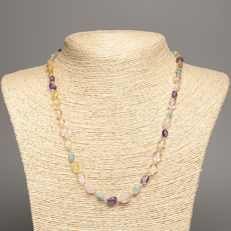 Necklace made of natural stones - Assorted faceting, diameter 10x7mm ±, length 49 cm ±