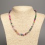 Necklace made of natural stone Agate multicolor smooth beads 6mm diameter, 47cm length +