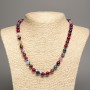 Necklace of Multicolor Agate with Smooth Round Beads 8mm Diameter, 50cm Length +