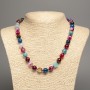 Colored Agate Beaded Necklace with Faceted Round Beads, 10mm diameter, 50cm length +
