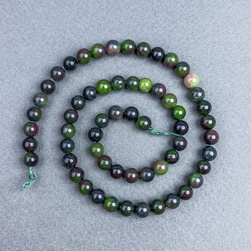 Zoisite Beads Smooth Round 6.5 mm on Thread, Length 37 cm+
