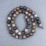 Sunstone Beads natural stone smooth ball diameter 8.5 mm on thread, length 39 cm+