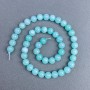 Larimar Beads natural stone smooth ball, diameter 8.5 mm+- on thread, length 38 cm+