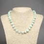 Larimar Beads Necklace, Natural Stone, Smooth Round Beads 10mm, 45 cm length