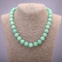 Natural Jadeite Bead Necklace, Burmese Jadeite, smooth ball beads, diameter 12(±)mm, length 45cm
