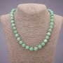Bead necklace of Burmese jadeite, smooth round beads, diameter 10(±)mm, length 45cm