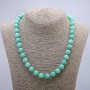 Necklace made of natural Jadeite smooth bead, diameter 10(±)mm, length 46cm+