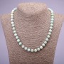 Larimar Bead Necklace with Natural Stone Smooth Round Beads, diameter 8(±)mm, length 45cm