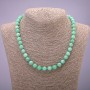 Necklace made of Burmese jadeite smooth round beads, diameter 8(±)mm, length 45cm