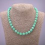 Natural Jadeite Bead Necklace, Burmese Jadeite, smooth sphere, diameter 10(±)mm, length 45cm