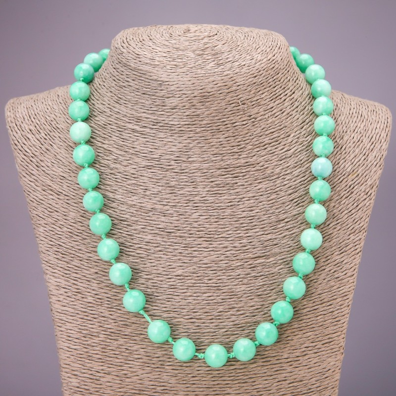 Amazonite Beads Necklace (pieces) smooth sphere, diameter 10±mm, length 48cm