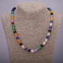 Necklace of Assorted Stones, smooth beads, diameter 8(±)mm, length 48cm