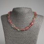 Chalcedony Natural Stone Necklace—Flat Oval Beads, 13×18 mm, Rondelle 9×6 mm, 45 cm