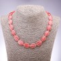 Chalcedony Necklace with Flat Oval Beads, 13×18 mm, 45 cm length