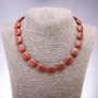 Necklace of natural Aventurine (synthetic) "Golden Sand" flat oval, 13x18mm, length 45cm
