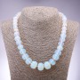 Moonstone Opalite Rondelle Necklace (Synthetic) 10x6mm-19x14mm, 51cm
