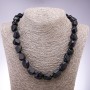 Clearance Aventurine Stone Necklace (Synthetic) "Blue Sand of Cairo Night" Multifaceted Beads, diameter 13×15mm, length 50cm