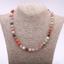 Necklace of natural stones, assorted, smooth beads, 8mm diameter, 45cm length