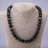 Necklace of Aventurine "Blue Sand of Cairo Night" Hexagonal Beads, 12mm Roundel Aventurine, Agate Rondelle 14×11mm, 50cm