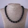 Necklace of Aventurine "Blue Sand" Cairo Night "barrel", diameter 10x14mm, length 47cm