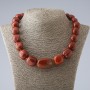 Clearance. Necklace of red jasper natural stone large tumbled, for increasing size, diameter 12-21mm, length 49cm