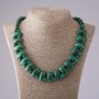 Cleopatra Necklace Malachite (natural) chain 12×25 mm and bead 10mm L50cm