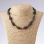Necklace of Multicolored Jasper Oval and "Bead" Shape, 45 cm length, 13×18 mm oval beads and 8 mm discs