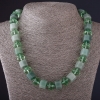 Pendant Hexagonal Jade Stone "Czech Crystals" 48 cm length, diameter 13mm