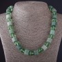 Pendant Hexagonal Jade Stone "Czech Crystals" 48 cm length, diameter 13mm