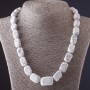 Necklace Victoria with Howlite "bar" with enlargement 0, 8x2.5 cm, length 50 cm
