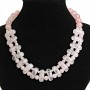 CLEARANCE Cleopatra Necklace of Pink Quartz 25×12mm Oval Elements and 12mm Beads, 47cm Length