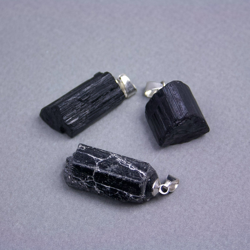Pendant made from natural gemstone Tourmaline Sherlock 26x14 mm +