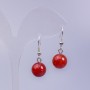 Earrings Red Jasper (singular) smooth bead, diameter 12mm, length 3cm