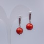 Earrings Red Jasper (piece) smooth ball, diameter 12mm, length 3cm