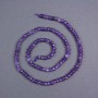 Amethyst Beads, Natural Stone, Faceted Rondelle, 5×3.5 mm, on Thread, 39 cm+