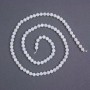 Natural Mother-of-Pearl Beads, faceted round bead 4 mm ± on thread, length 38 cm+