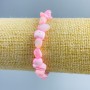 Bracelet Mother of Pearl White-Pink Faceted Beads, 8x6mm, stretchy, 18 cm