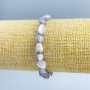 Bracelet with Gray Mother-of-Pearl Cabochon, 8x6mm, stretchy, 18 cm