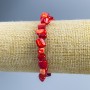 Bracelet of Red Mother-of-Pearl, faceted beads, 8x6 mm, stretchy, 18 cm