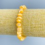 Bracelet, Light Orange Pearlized Shell, faceted beads, diameter 8x6mm, stretch, 18cm