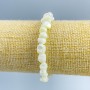 Bracelet White Mother-of-P pearl halved facets, diameter 8x6mm, length 18cm (stretch)