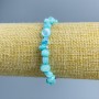 Blue Pearlized Turquoise Bead Bracelet, faceted, diameter 8×6mm, stretchy, length 18cm
