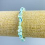 Bracelet Pearlized light blue faceted beads, diameter 8×6mm +-, length 18cm (stretch)