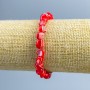 Red Mother-of-Pearl Bead Elastic Bracelet 8x6mm, 18cm length (stretch)